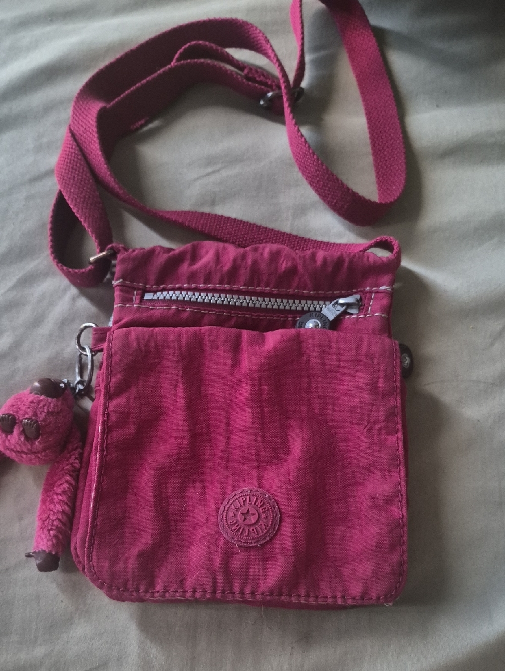 Kipling Small Crossbody Bag in Deep Pink
